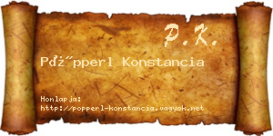 Pöpperl Konstancia névjegykártya